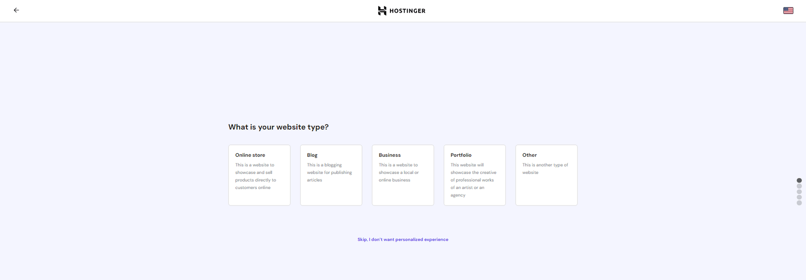 select type of your website